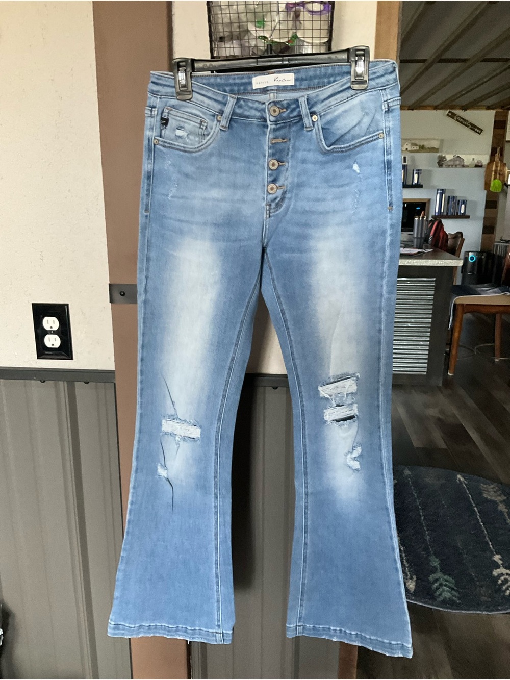 KanCan Light Blue Distressed Flare Jeans